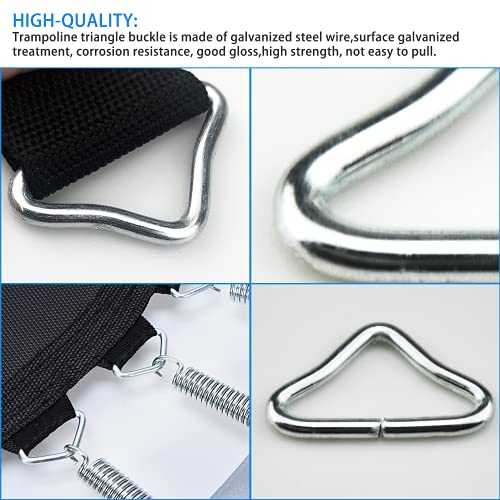 Jiehaojia Lot de 12 ressorts triangulaires pour trampoline avec anneaux en V et crochets en T – Image 3