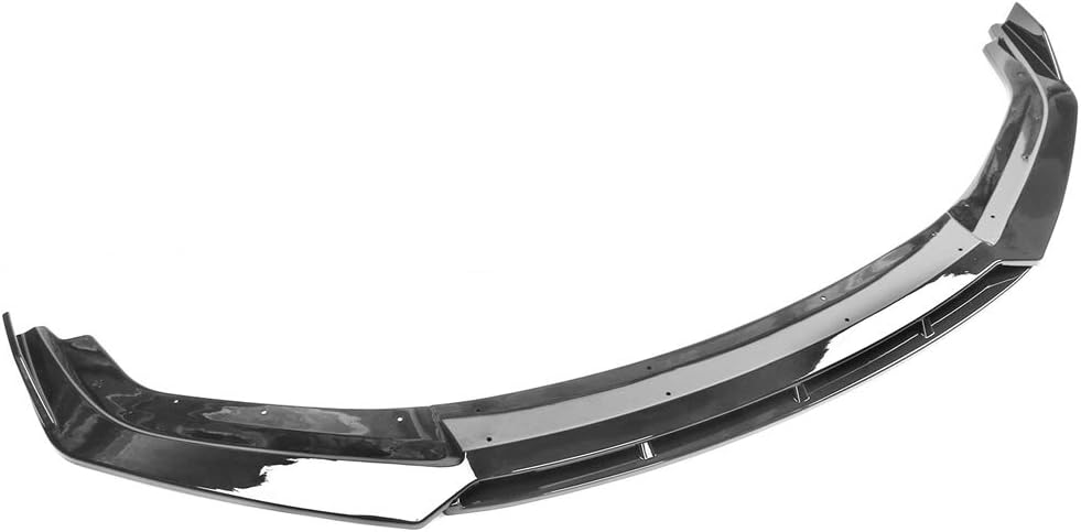IKON MOTORSPORTS, Front Bumper Lip Compatible with 2019-2021 Honda Civic, V3 Style Gloss Black Front Lip Chin Spoiler 2PC