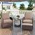 UDPATIO Balcony Furniture Outdoor Patio Chair with Ottoman for Small Space, 5 Piece Wicker Patio Furniture Set with Side Table, Khaki