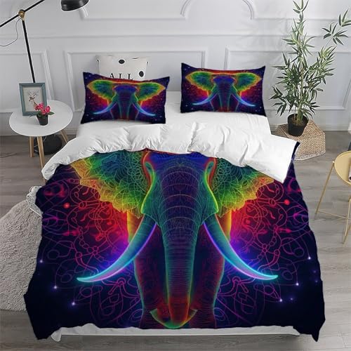 Housse de couette éléphant 220x240 cm avec 2 taies d'oreiller