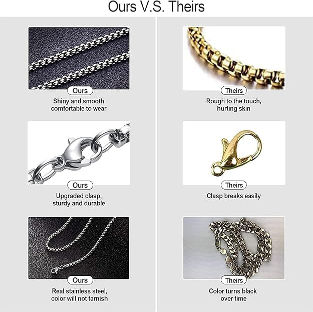Image of THE MEN THING Chain for Men, Luxury Pure Titanium Steel Chain | Silver Stainless Steel Chain | Necklace Jewellery for Men & Boys