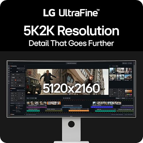 Image of LG 40U990A-W 40-inch Ultrafine 5K2K WUHD (5120 x 2160) Nano IPS Curved Monitor, Thunderbolt 5, DisplayHDR 600, Built-in Power, Speaker, 120Hz, HDMI 2.1, DP 2.1, USB C, Tilt /Height /Swivel Stand, White