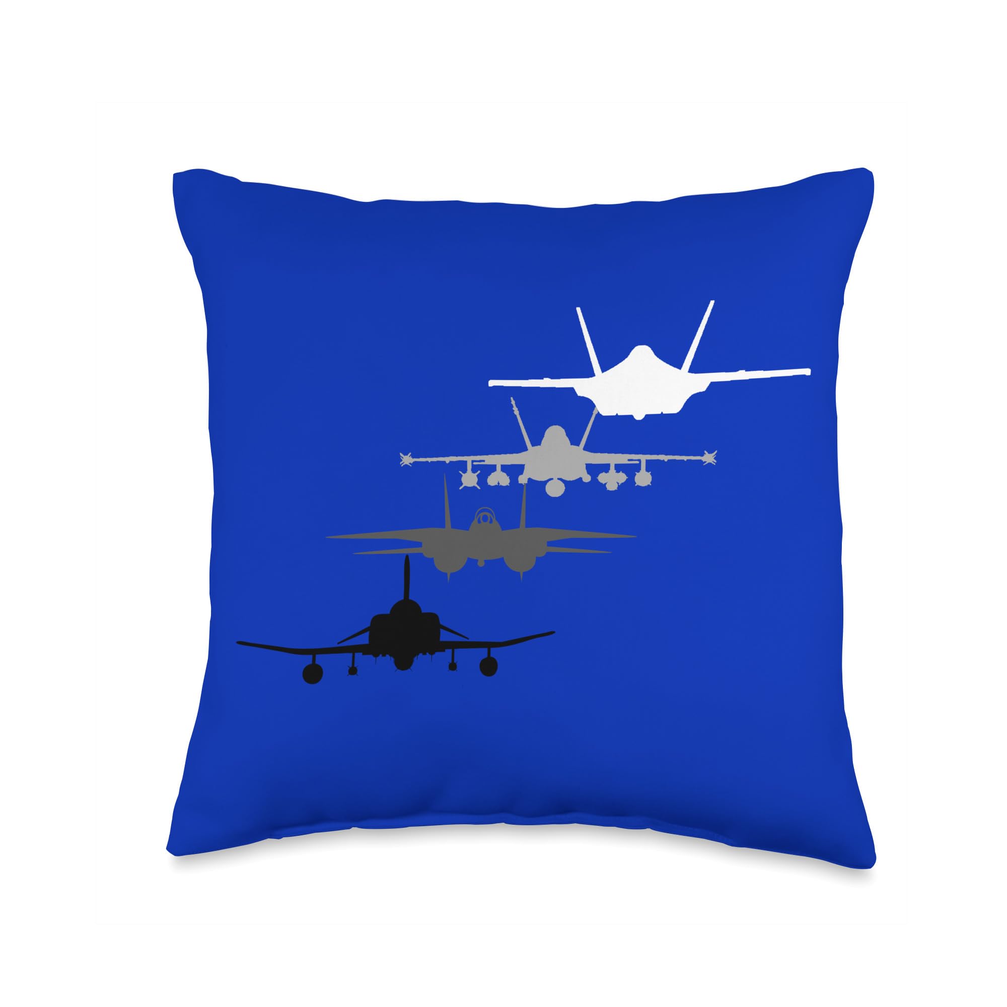 BombArt Military Fighter Jets Throw Pillow, 16x16, Multicolor