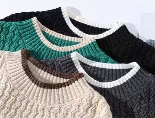 Men's Long-Sleeved Sweaters with A Round Neck Design are Comfortable and Versatile Pullover Knitwear2