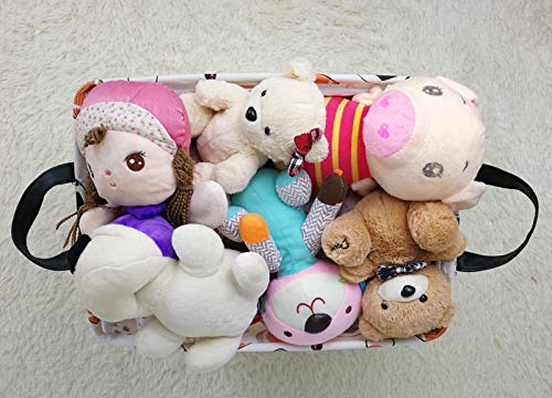 Image of Storage Gift Shelf Basket Storage Bin, Nursery Basket Organizer Box for Room Deco With Handles (Basketballs)