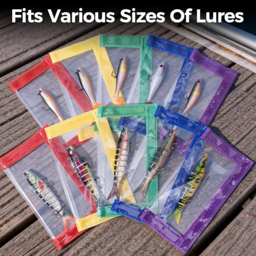 10 Piezas Fundas para Cañas de Pescar, Cubiertas Duraderas de PVC para Señuelos, 5 Grandes + 5 Medianos miniatura 2