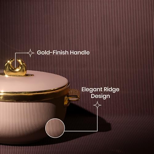 Image of SELVEL Royal Linex Casserole Collection | Insulated Hot Cases | Stainless Steel Inner | BPA-Free | Brown & Lime Green | (Royal Linex Casserole - Brown, 1700ml)
