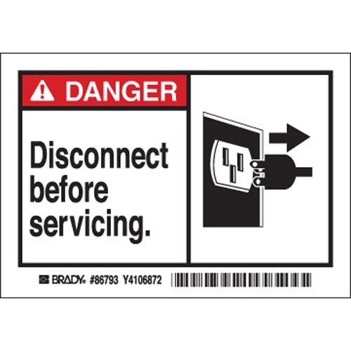 Brady 86793, Machine/Equipment Label, (12 Packs of 5 pcs)