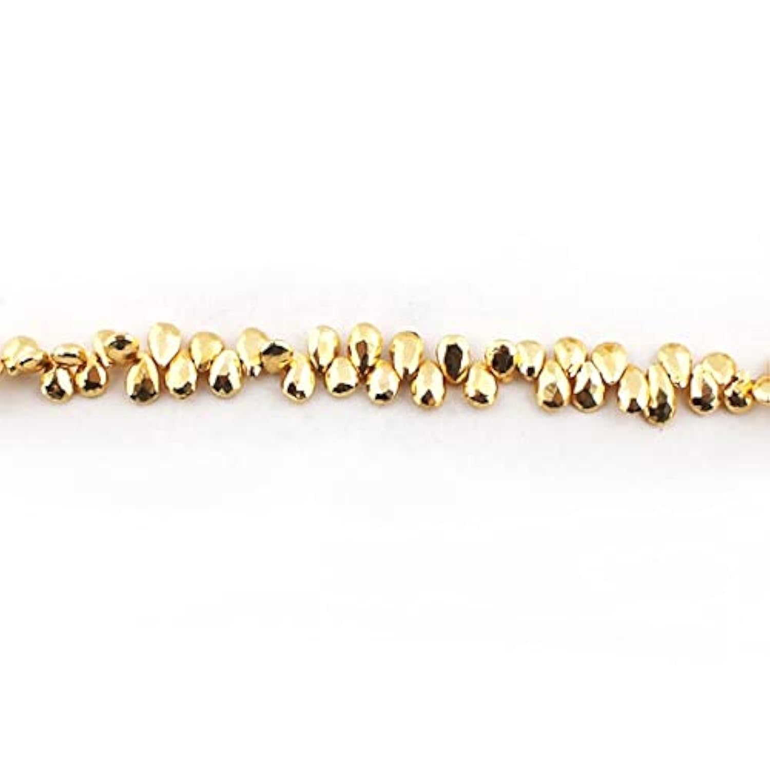 Pyrite dorée facettée briolette perle poire goutte pour création bijoux 8mm
