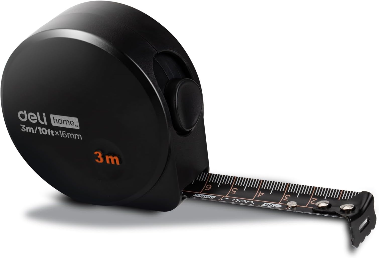 DELI Tape Measure 10ft/3m, Small Retractable Metric Tape Measure Easy Read，Non-Slip Rubber Back, Precise Measurement, Durable Portable Pocket Measuring Tape, Suitable for Home and Work