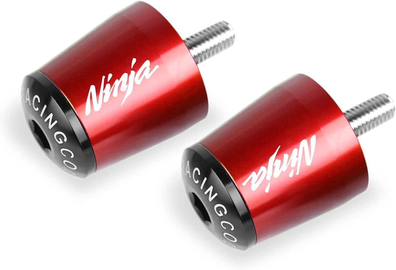 Motorcycle Handlebar Grip Ends Plugs Handlebar End Cap Compatible with Ninja 400 Ninja 500 Red