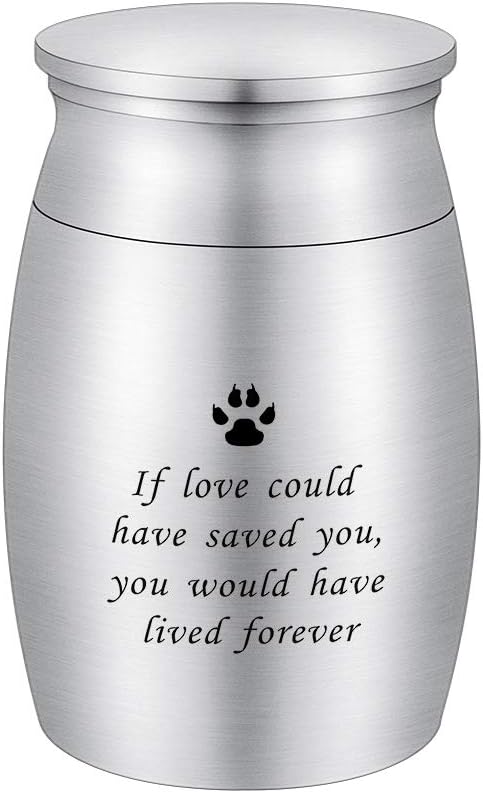 3 Inches Small Keepsake Urn for Pet Dog Ashes Aluminum Mini Cremation Urns for Dog Cat Memorial Ashes Urn for Sharing Fur Friend Ashes-If Love Could Have Saved You