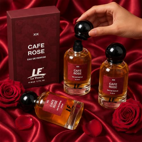 Image of La French Cafe Rose Perfume 50ml for Unisex | Long Lasting Eau De Parfum | Fresh Floral Rose Fragrance | Premium Everyday Luxury Perfume