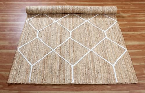 Tapis en jute de forme rectangulaire pour salon et chambre chic - 7