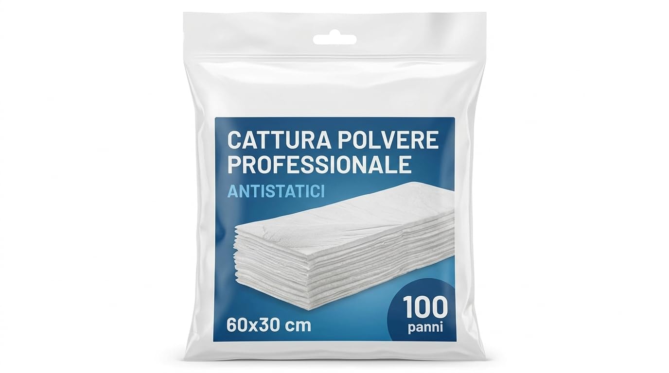 Generico Detershoponline - 100 Panni Antistatici in Polipropilene 60x30, Impregnato con Olio Minerale Atossico