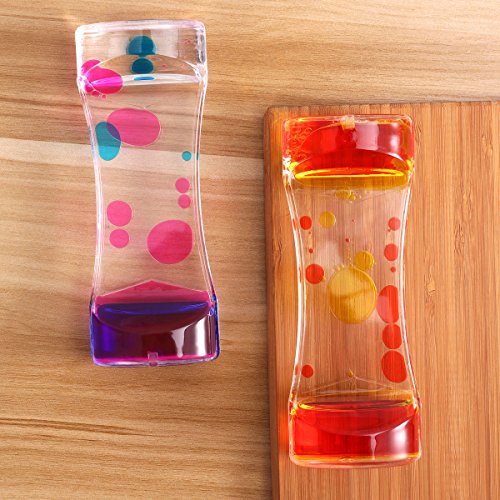 BESTOMZ 2pcs Water Motion Double Colors Liquid Bubble Timer ,Liquid Motion Bubbler for Sensory Play, Fidget Toy, Children Activity