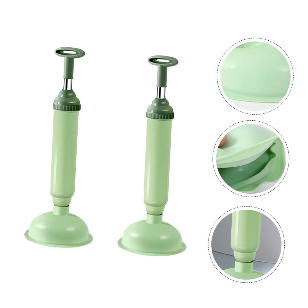 Ciieeo Stura Water a Pressione 2 Pezzi, Pompa Stura WC in PVC e Acciaio Inox, per Bagno e Cucina, Rimuove Blocchi Maggiore Pressione