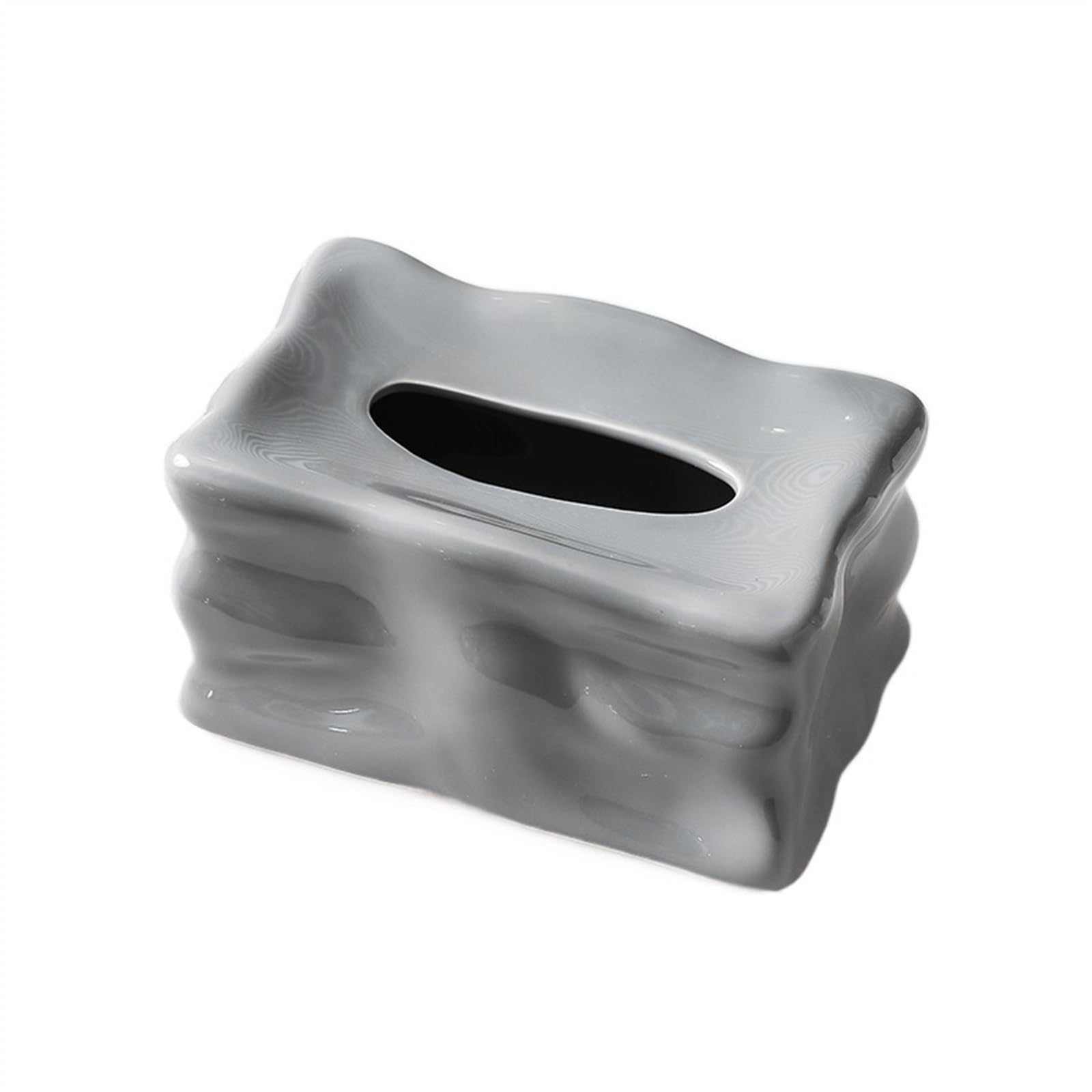 Tissue Holder Creative Ceramic Tissue Box, Living Room Household Paper Drawer, Restaurant Napkin Facial Box Decor(Gris)