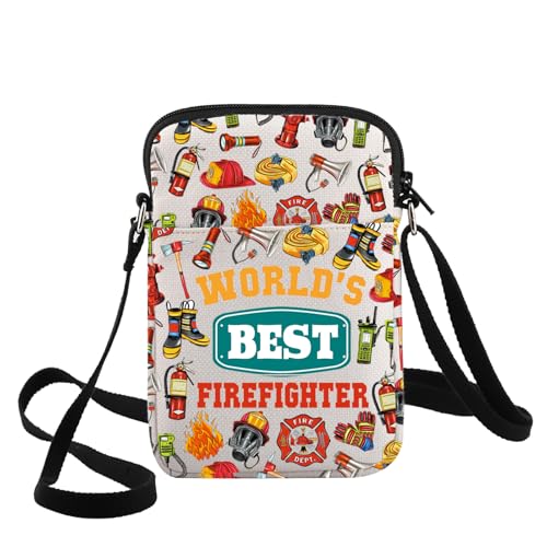 G2TUP Funny Firefighter Crossbody Bag Firefighter Gift World's Best Firefighter Shoulder Bag Firefighter Graduation Merch