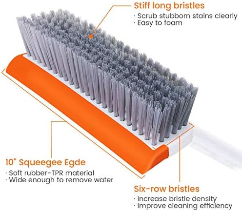 Bestnifly Floor Squeegee Broom Scrubbing Brush Stiff Brush with Long Handle 130cm/51" for Home kitchen Bathroom Cleaning Brush, Floor Brush Indoor for Tile or Wood Surfaces