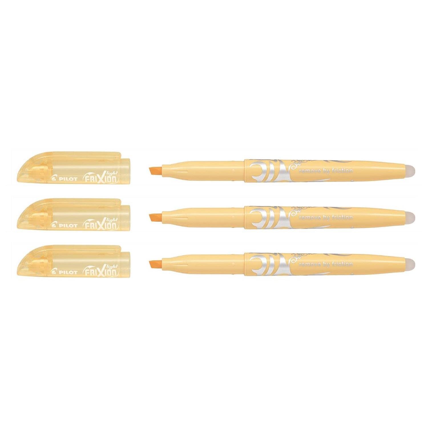 PILOT Frixion Light Soft Highlighters 3.8 mm Bevelled Tip Pastel Orange Pack of 3