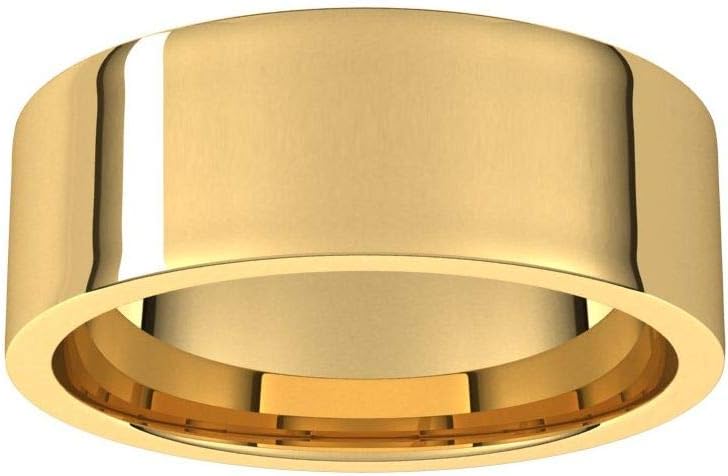 Sonia Jewels Solid 14k Yellow Gold 7mm Flat Comfort Fit Wedding Band Ring Classic Plain Traditional - Size 8 - Image 3