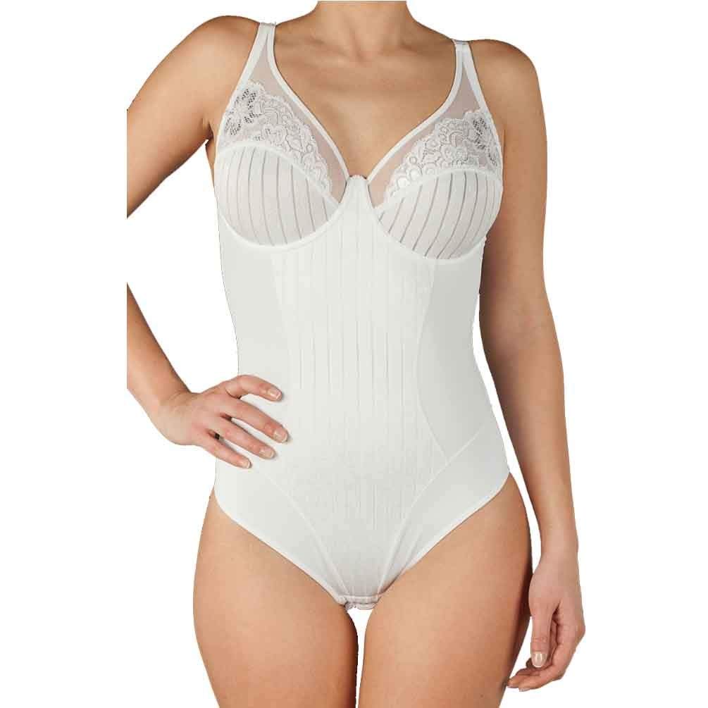 Selene, Body Mujer de Encaje con Motivo Floral, con Aros y Sin Relleno, Colección Mariluz