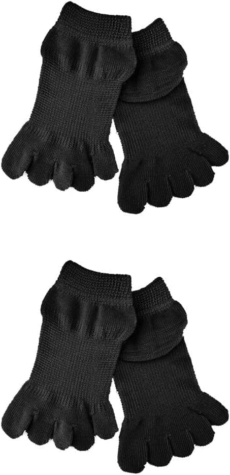 2足セット 5本指 ゆびのばソックス ゆびのば アンクル ブラック Lサイズ 27.0-29.0ｃｍ YSANKL-BLK