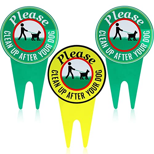 Panneau de signalisation Clean Up After Your Dog pour propreté canine lot de 3