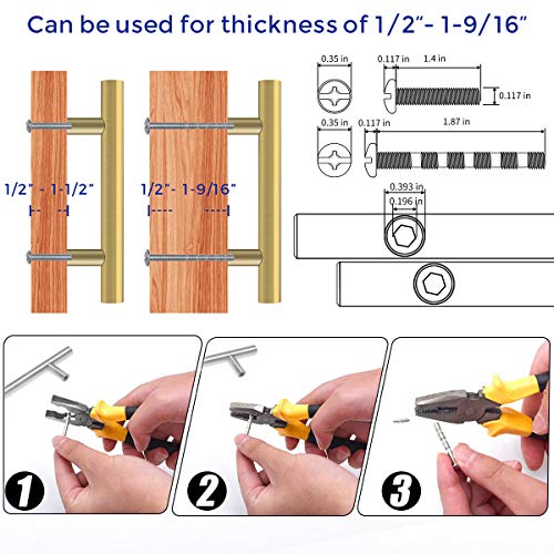 image for Ravinte 60 Pack 5 Inch Cabinet Pulls Brushed Brass Stainless Steel Kit