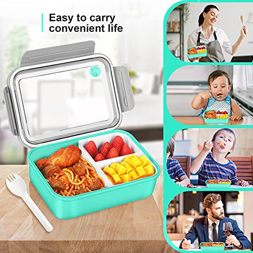 Setoragely Bento Box Adults Lunch Box And Kids,Takeaway Plastic Lunch Box And Food Storage Box,Versatile 3 Compartment Bento-Style- 1250Ml thumb #4