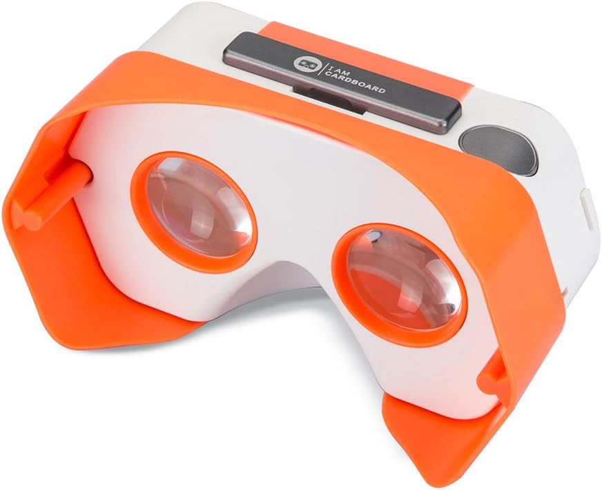 DSCVR Headset Inspired by Google Cardboard v2 IO 2015 VR Gear for Apple iPhone and Android Smartphones - Google WWGC Certified Virtual Reality Viewer (Orange)