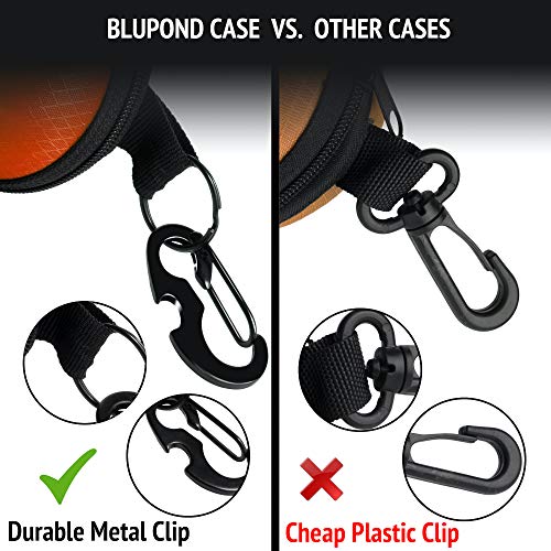 Image of BLUPOND Sunglasses Case Semi Hard EVA Shell with Metal Hanging Hook Belt Clip Sun Glasses Storage