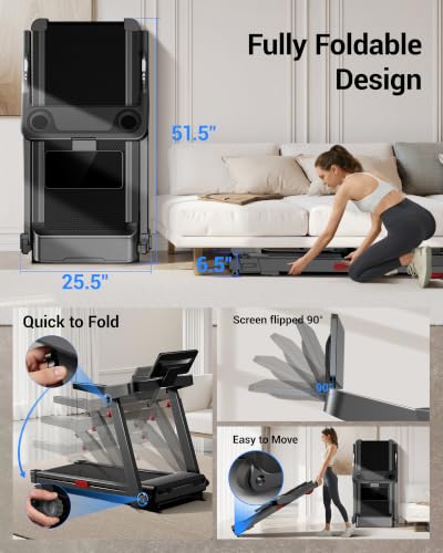 Image of LONTEK Treadmill with Auto /Manual 20% Incline, Treadmills for Home, Portable Treadmill with 400lb Capacity, 3.5HP Quiet Running Machine with Adjustable Handle Height, 42.5 inchx 16.2 inch Widen Running Area