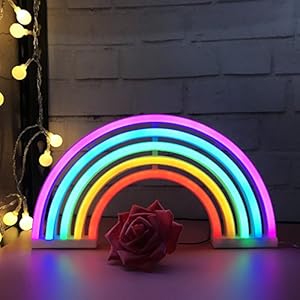 Mignon Rainbow Décoratif Night Light, LED Rainbow Lamp Décoration Murale pour Noël Fête D’anniversaire Enfant Chambre Salon
