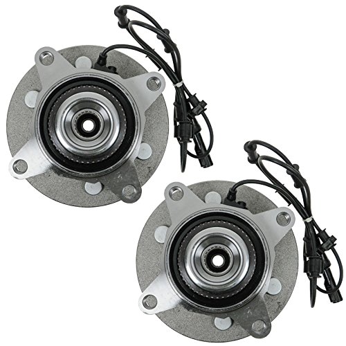 Image of TRQ 2 Piece Front Wheel Bearing & Hub Assembly Set 4WD Compatible with 2000-2006 Ford Expedition Lincoln Navigator