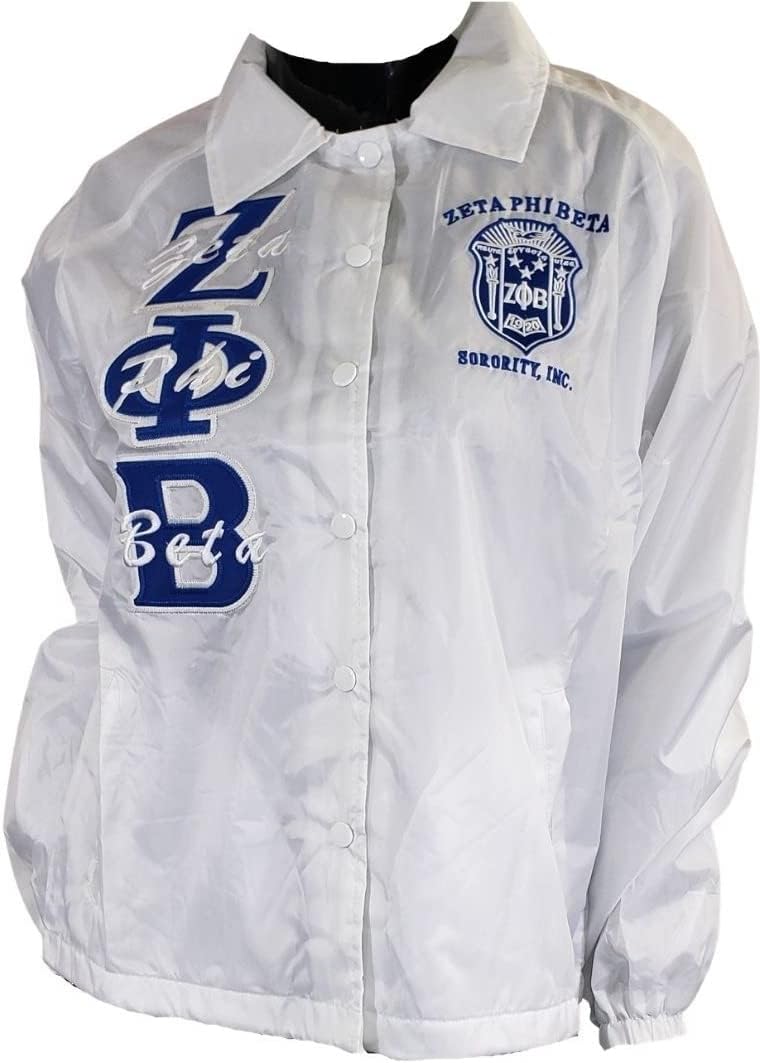 Buffalo Dallas Zeta Phi/Φ Beta Crossing Line Jacket [White] - ID#149897-170-8-0-0