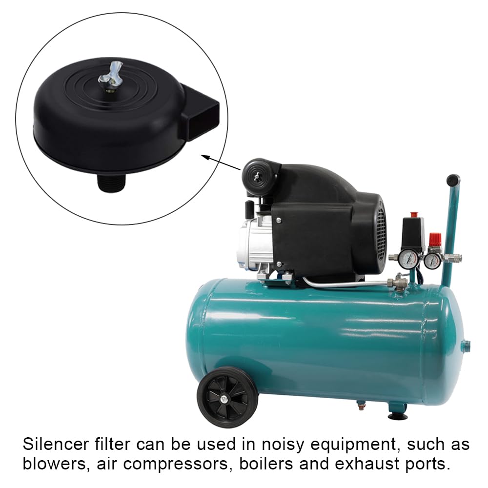 Silenziatore per Compressore Aria, Filtro Silenziatore per Compressore d'aria con Filettatura Maschio 1/2PT 20mm, Ricambi di Sostituzione Compatibili per Compressori d'aria, 2 Pezzi