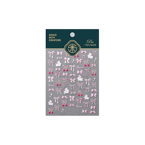 Small Cute Sticker 3D Relief Design Decals for iPhone 17PRO-17PROMAX Cell Phone Screen Lens,for NintendSwitch Game Controllers,Scrapbooking Laptop Diary Planner Collage DIY TS38-48 (Bow)