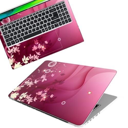 Galaxsia Floral D75 Full Body Vinyl Laptop Skin/Sticker/Cover Upto 15.6 Inches Laptops Laminated-Removable-HD Quality Compatible for Hp-Dell-Sony-Lenovo-Asus etc.(15x10 Inches)