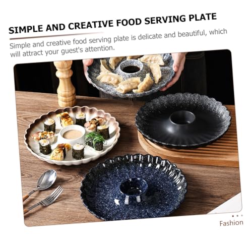 Platos de cerámica redondos para sushi y dumplings miniatura 3