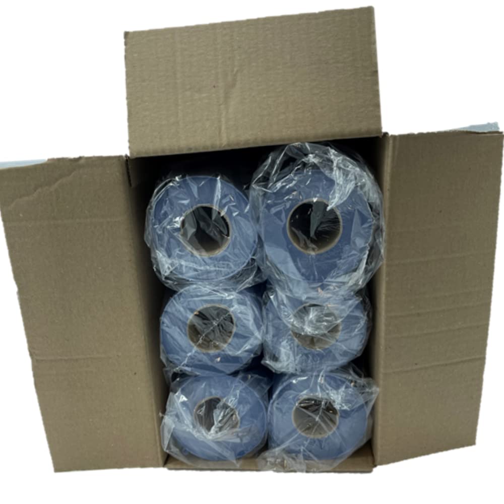 DSTOCK60 - DRAP EXAMEN BLEU PLASTIFIÉ IMPERMÉABLE - 50 X 38 - 150 FORMATS - PROTECTION POUR MATELAS, TABLE, LIT - QUALITÉ MÉDICALE - ABSORBANT - CARTON DE 6 ROULEAUX