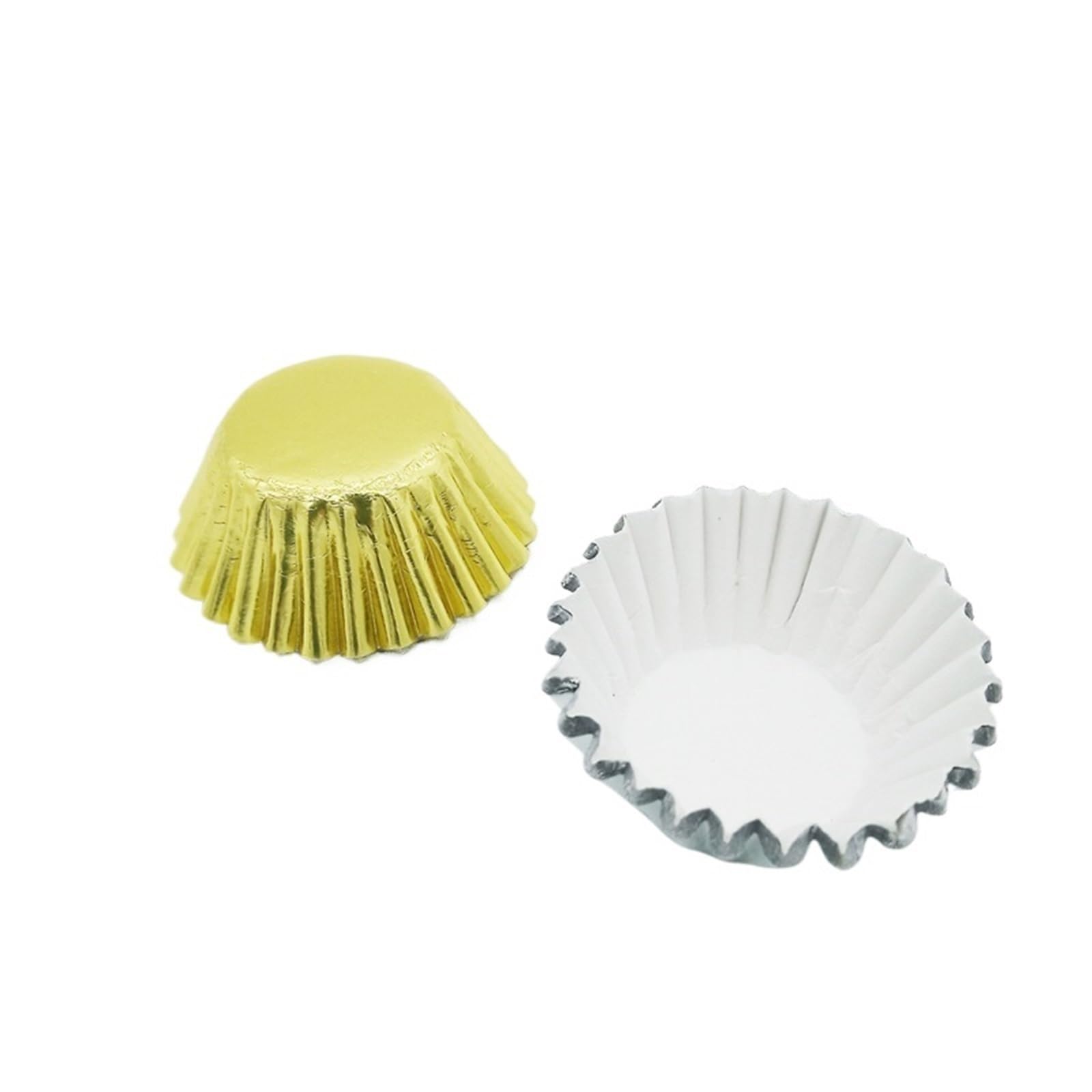 Moldes para hornear 1000 piezas de 2,5 cm Mini moldes for cupcakes papel dorado y plateado, capacillos for muffins, for pasteles repostería(Gold)