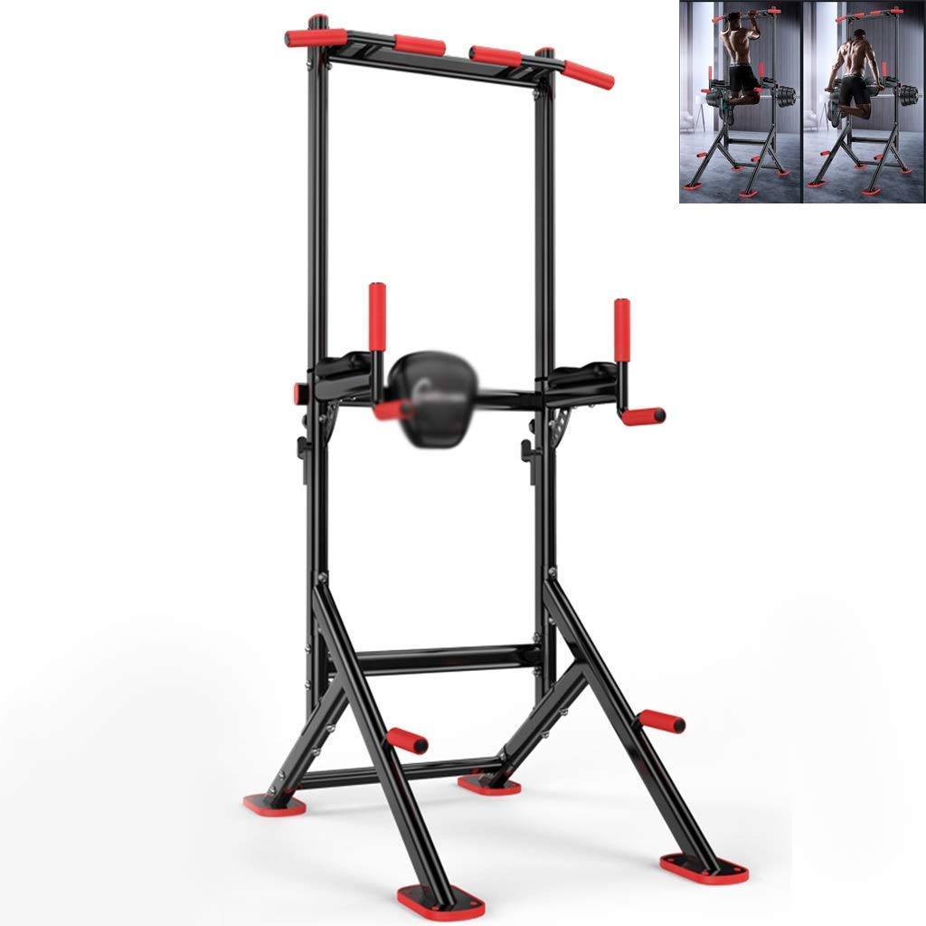 AYCDL Fitness Indoor Pull-up Equipment Multifunctional Equipment Parallel Bar Rack Squat Rack Push Up Stand Commercial Quality, Load 500kg Dip Stands,Black-100x85x226cm