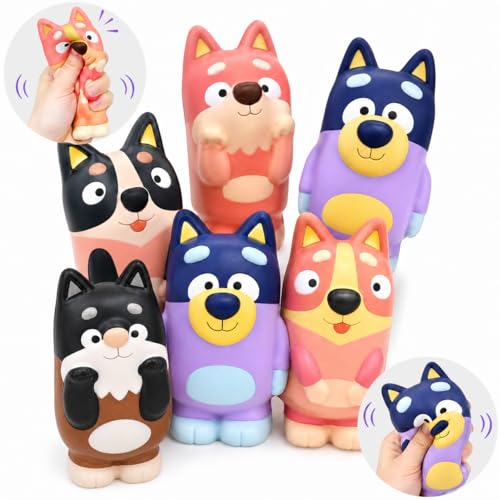 Slow Rising Stress Relief Toy Blue Heeler Puppy Squeeze Stress Squishy Toys, Montessori Toys, Kids...