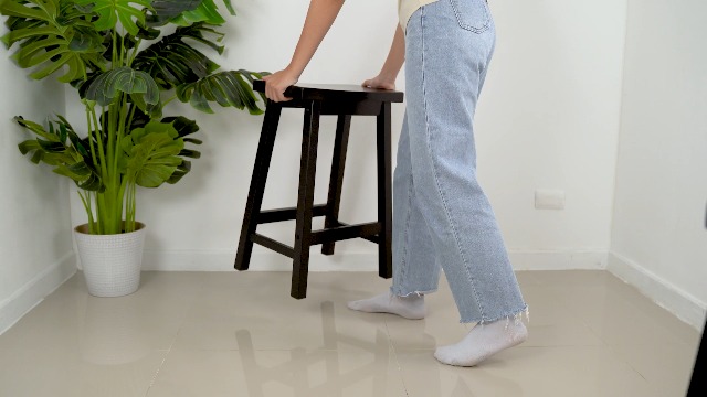 PJ Wood Butaco de Mostrador de 24 Pulgadas - Asiento de Silla de Montura en Madera - Paquete de 2 Negro miniatura 7
