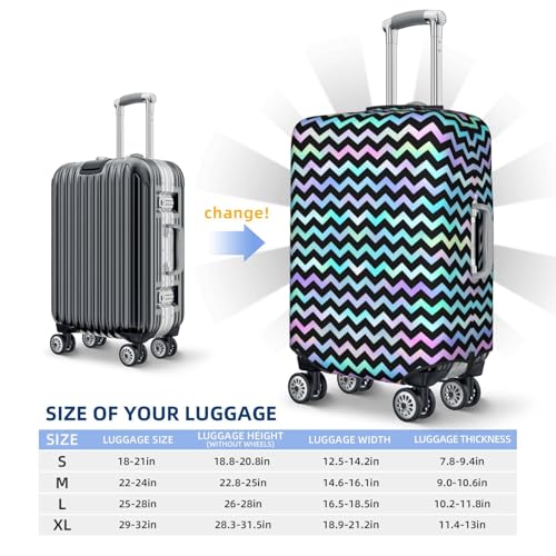 Luggage Cover - Wavy Stripe Print Travel Suitcase Covers For Luggage, High Elasticity Suit Case Cover Protector Fits 18-32 Inch2