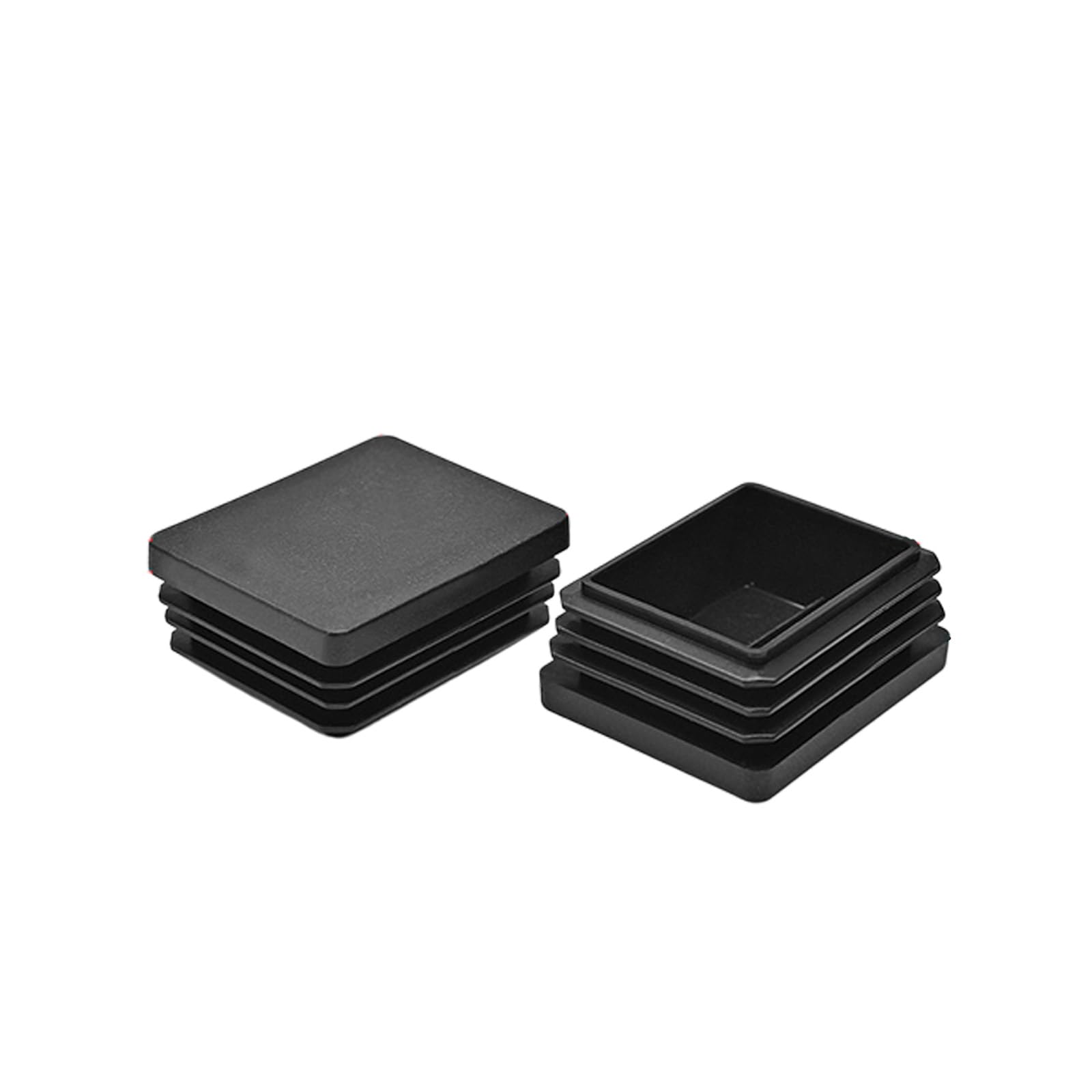 12Pcs Black Rectangle Blanking End Caps Tubing End Cap Insert Blanking Stopper Pipe Tube Cap