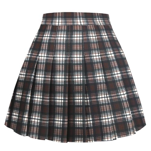 Image of Girstunm Women's Pleated Skirt Mini Skater Basic Skirts High Waist School Girls Uniform Short Cheerleader Skirt