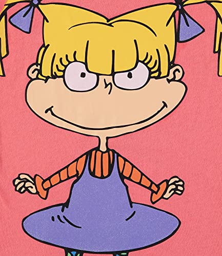 Nickelodeon Girls' Angelica Pickles Short Sleeve Screen Print T-Shirt with Curved Hem (US, Numeric, 4, 5, Regular, Coral)3